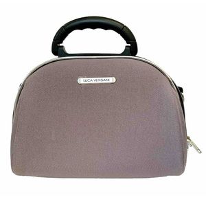 Luca Vergani Grey Cosmetic Makeup Bag Luggage Tote Pockets Compartments Handle